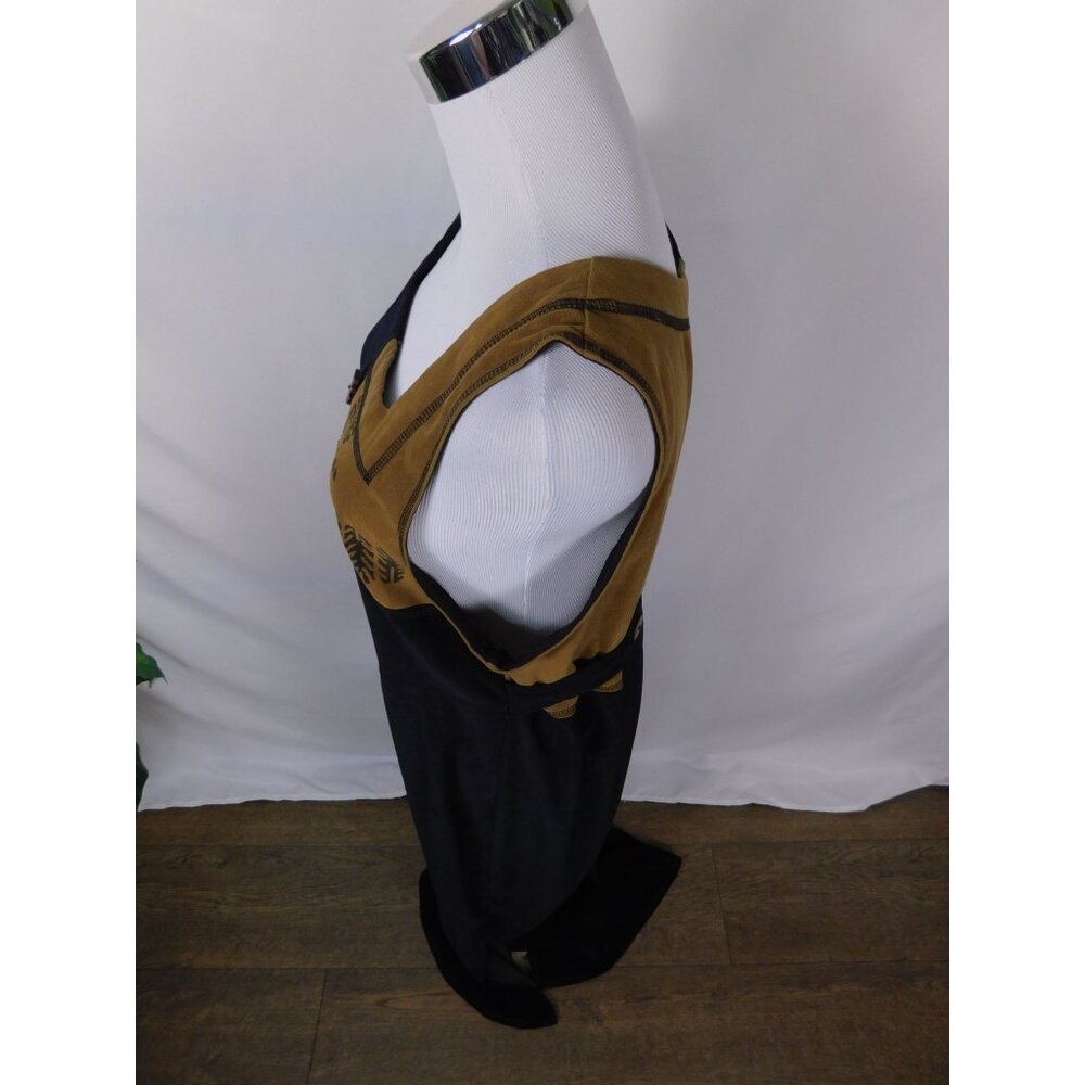 Vtg Nina Piccalino Patchwork Maxi M - Black Camel Leaf - Excellent - Picture 10 of 12